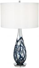 INDIGO SWIRL ART GLASS TABLE LAMP