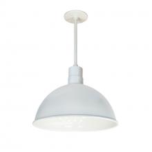 Nora NRLM-16ST3840WWLE4/48 - 16" RLM 48" Stem Mounted LED Shade, 3800lm, 4000K, White, 120V 0-10V/Triac/ELV & 277V 0-10V