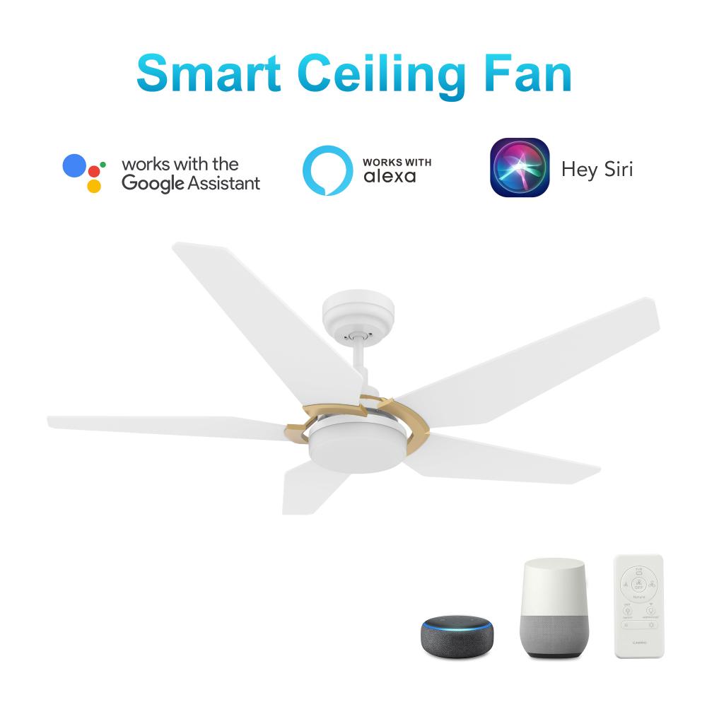 Woodrow 52-inch Smart Ceiling Fan with Remote, Light Kit Included, Works with Google Assistant, Amaz