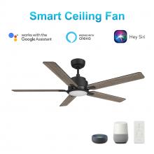 Carro USA VS565J-L12-BG-1 - Espear 56-inch Smart Ceiling Fan with Romote, Light Kit Included, Works with Google Assistant, Amazo