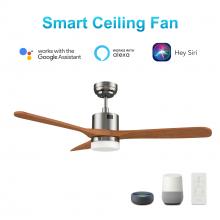 Carro USA VS523E4-L12-SM2-1 - Palmer 52'' Smart Ceiling Fan with Remote, Light Kit Included?Works with Google Assistant an