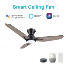 Carro USA VS523J3-L11-BS-1-FM - Calen 52-inch Smart Ceiling Fan with Remote, Light Kit Included, Works with Google Assistant, Amazon