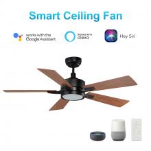 Carro USA VS525E-L12-B3-1 - Appleton 52-inch Smart Ceiling Fan with Remote, Light Kit Included, Works with Google Assistant, Ama
