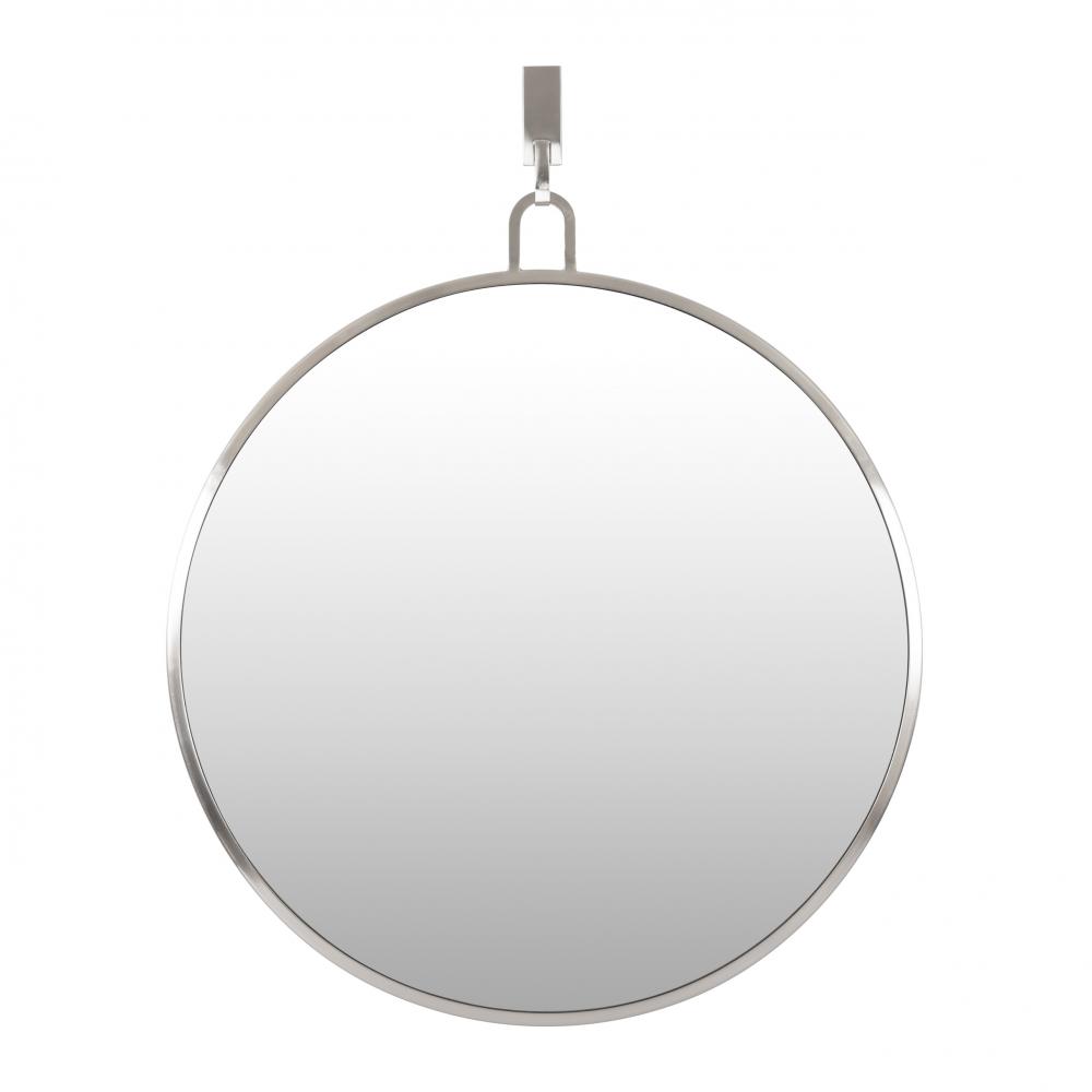Stopwatch 30-in Round Accent Mirror - Brushed Nickel