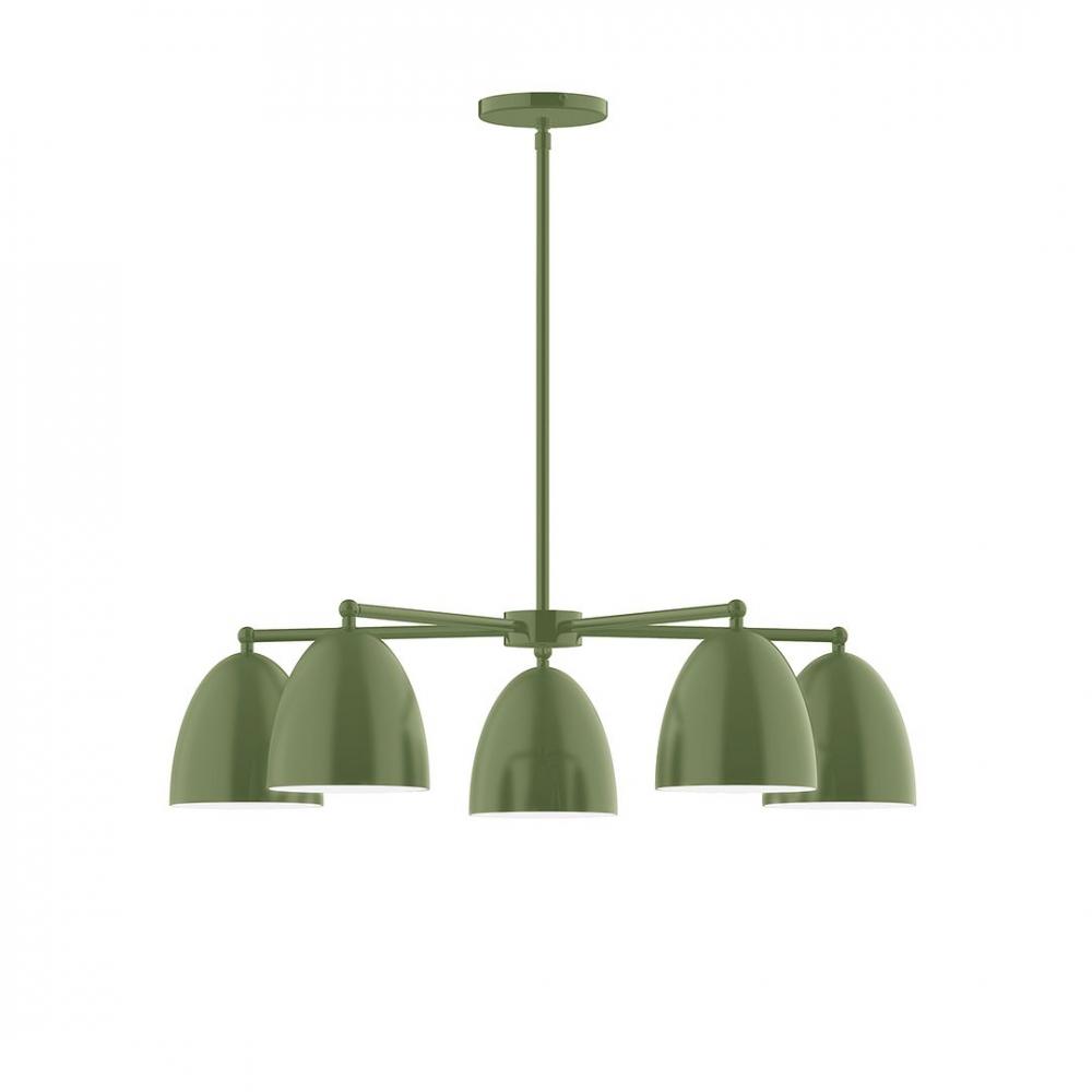 2-Light Linear Axis LED Chandelier with White and Gray Dot Fabric Cord, Navy