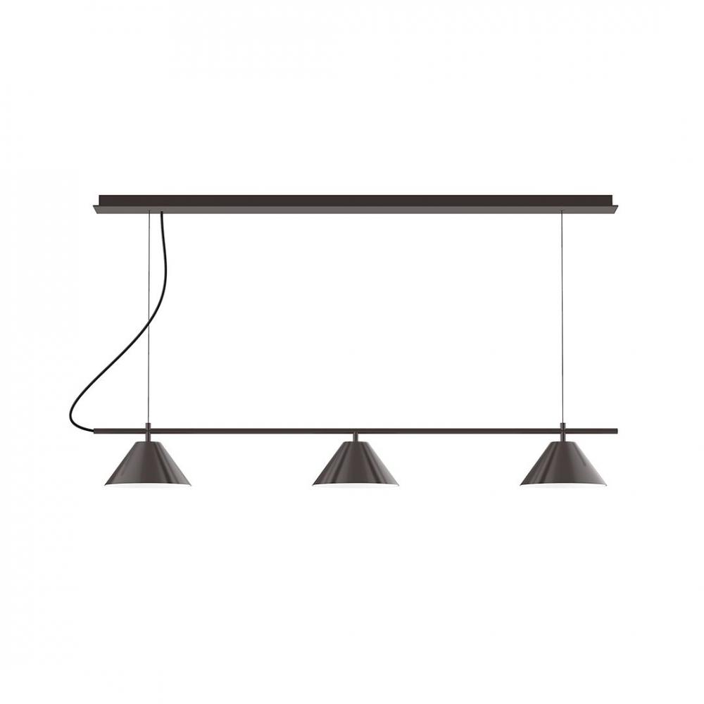 2-Light Linear Arcade LED Chandelier, Barn Red