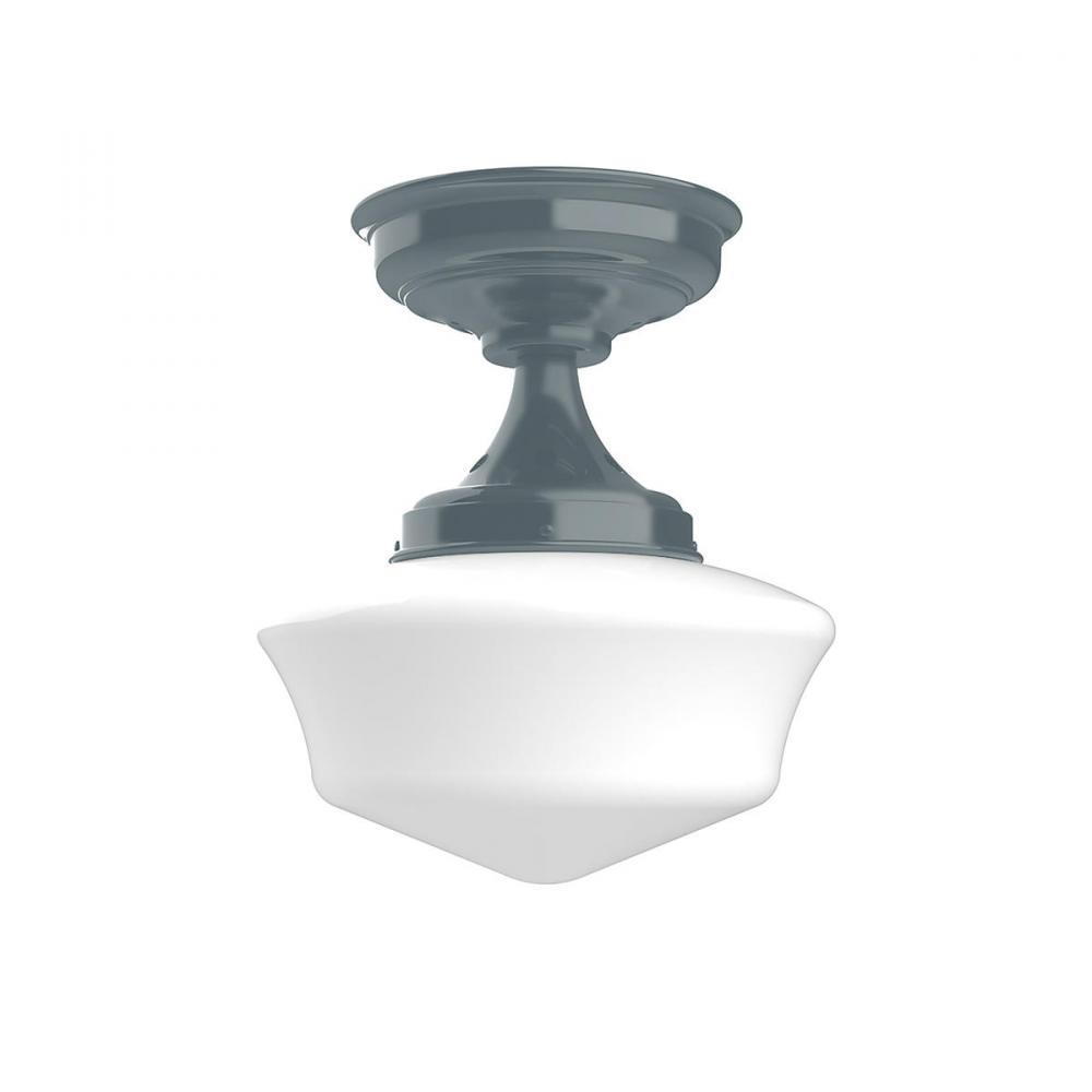 12" Schoolhouse glass, flush mount ceiling light, Slate Gray