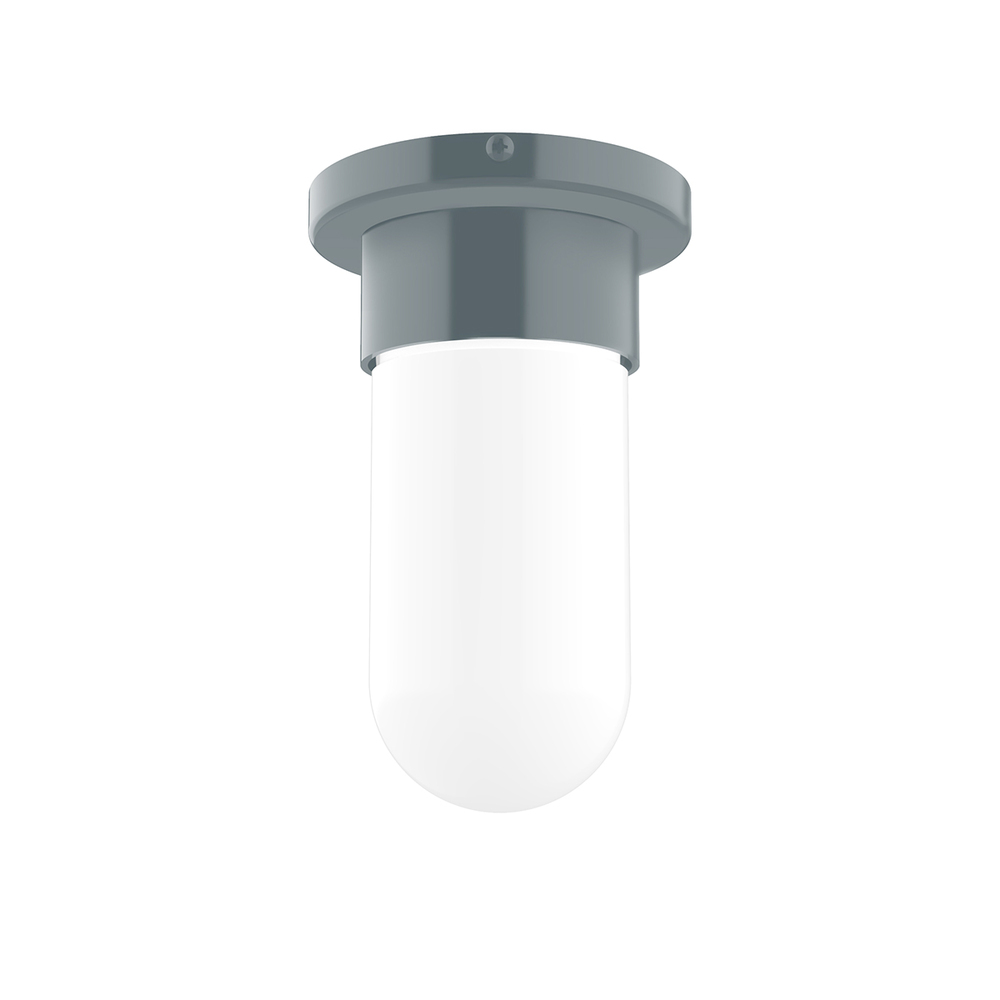 Gambler Flush Mount with Clear Glass Jar, Slate Gray