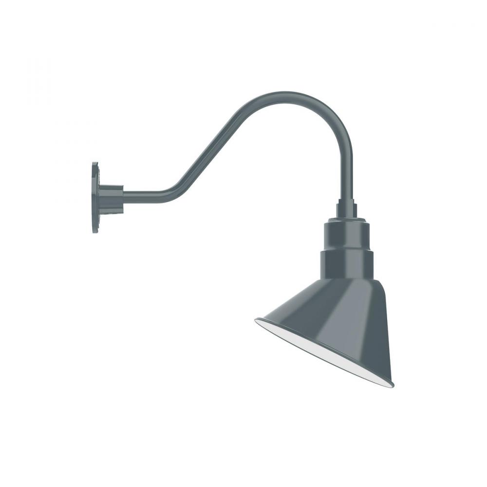 10" Angle shade gooseneck wall mount in Slate Gray
