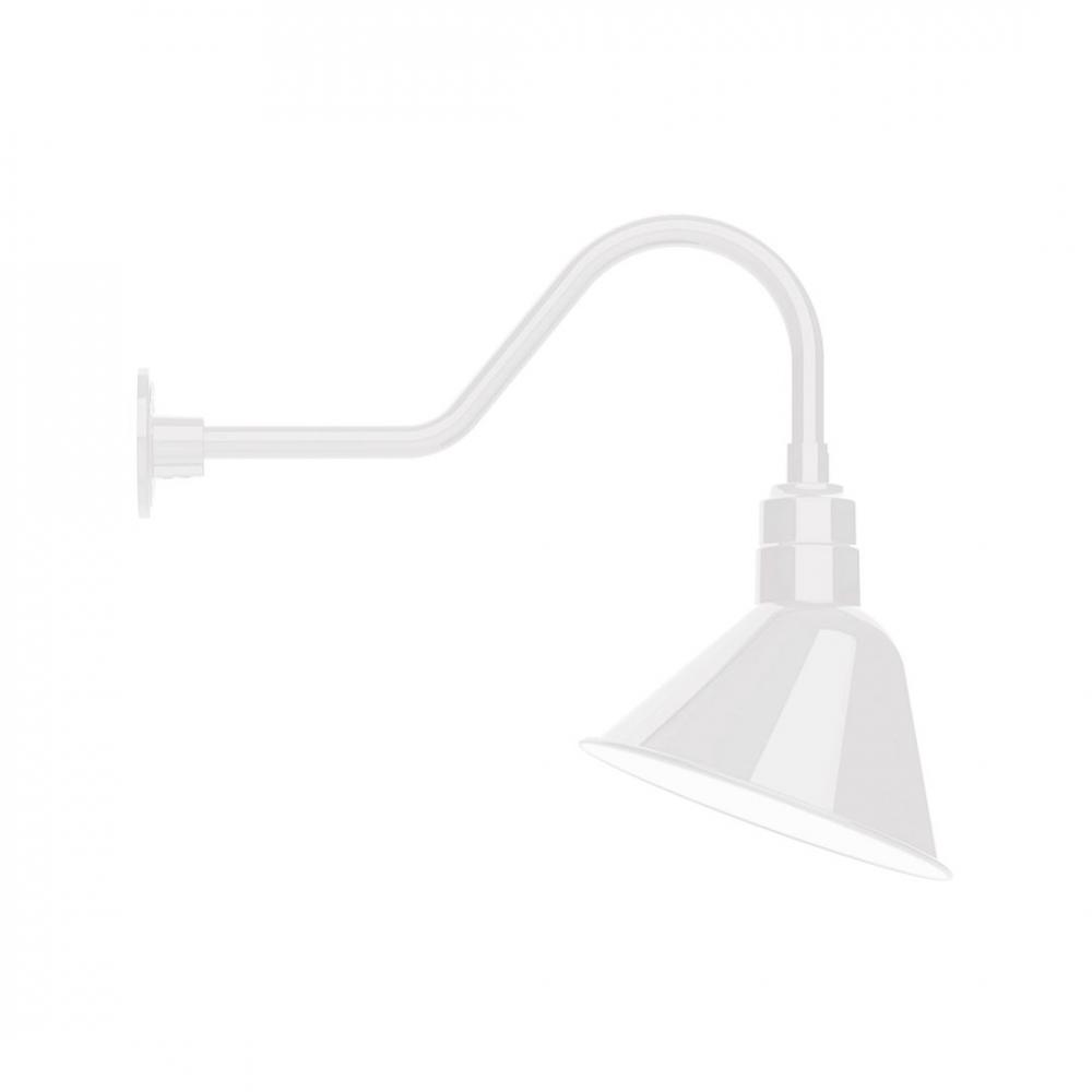 12" Angle shade LED Gooseneck Wall mount, White