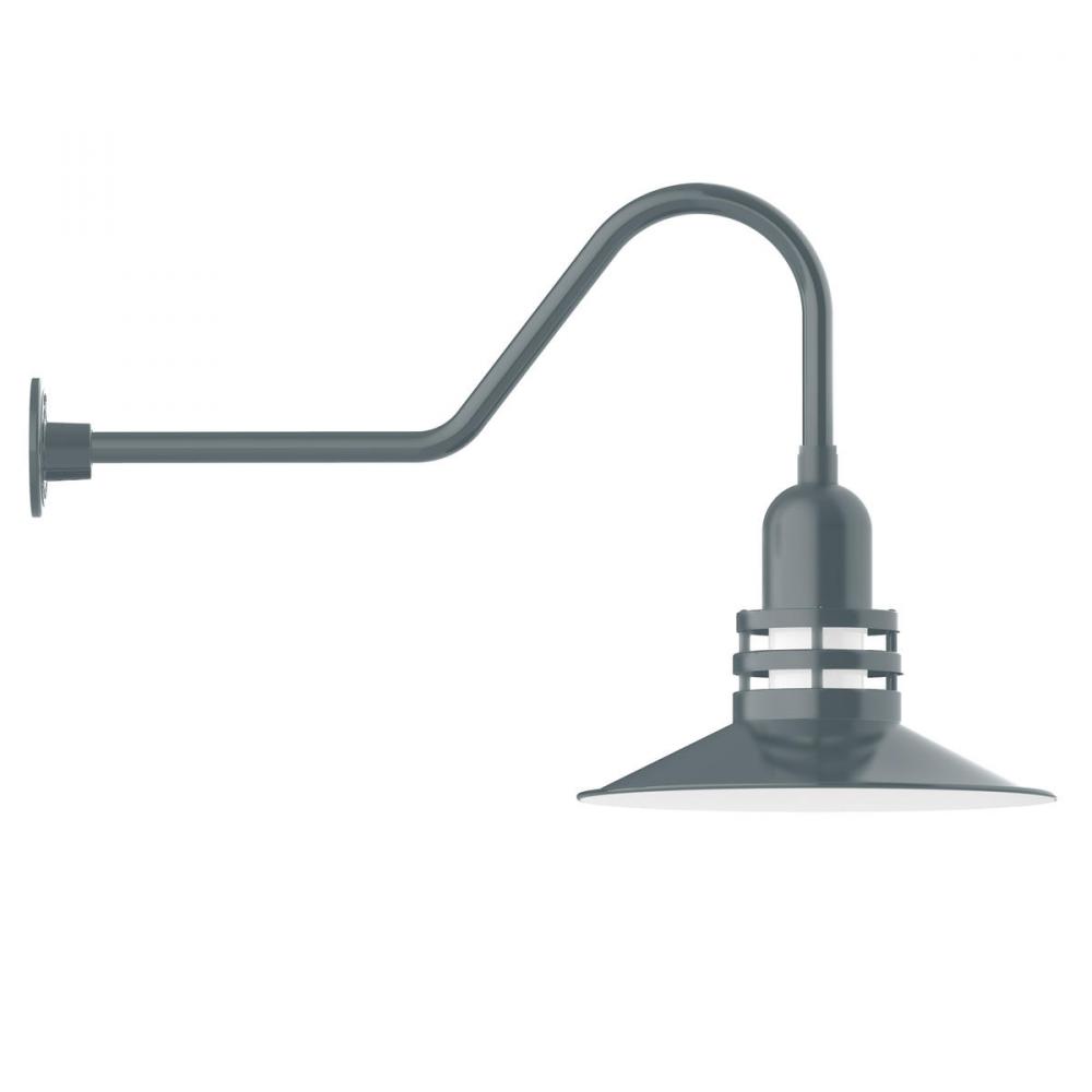 16" Atomic shade, gooseneck wall mount, Slate Gray