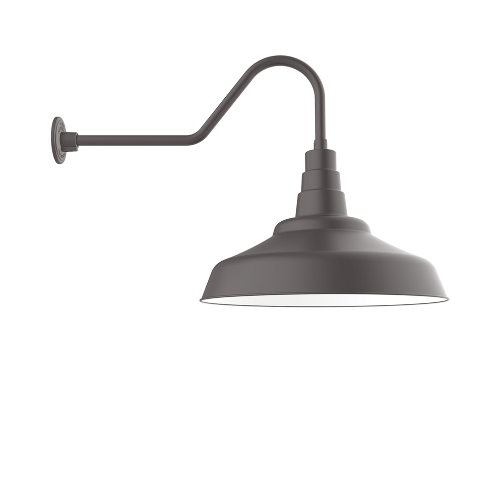24" Warehouse shade, LED Gooseneck Wall mount, Bronze Matte