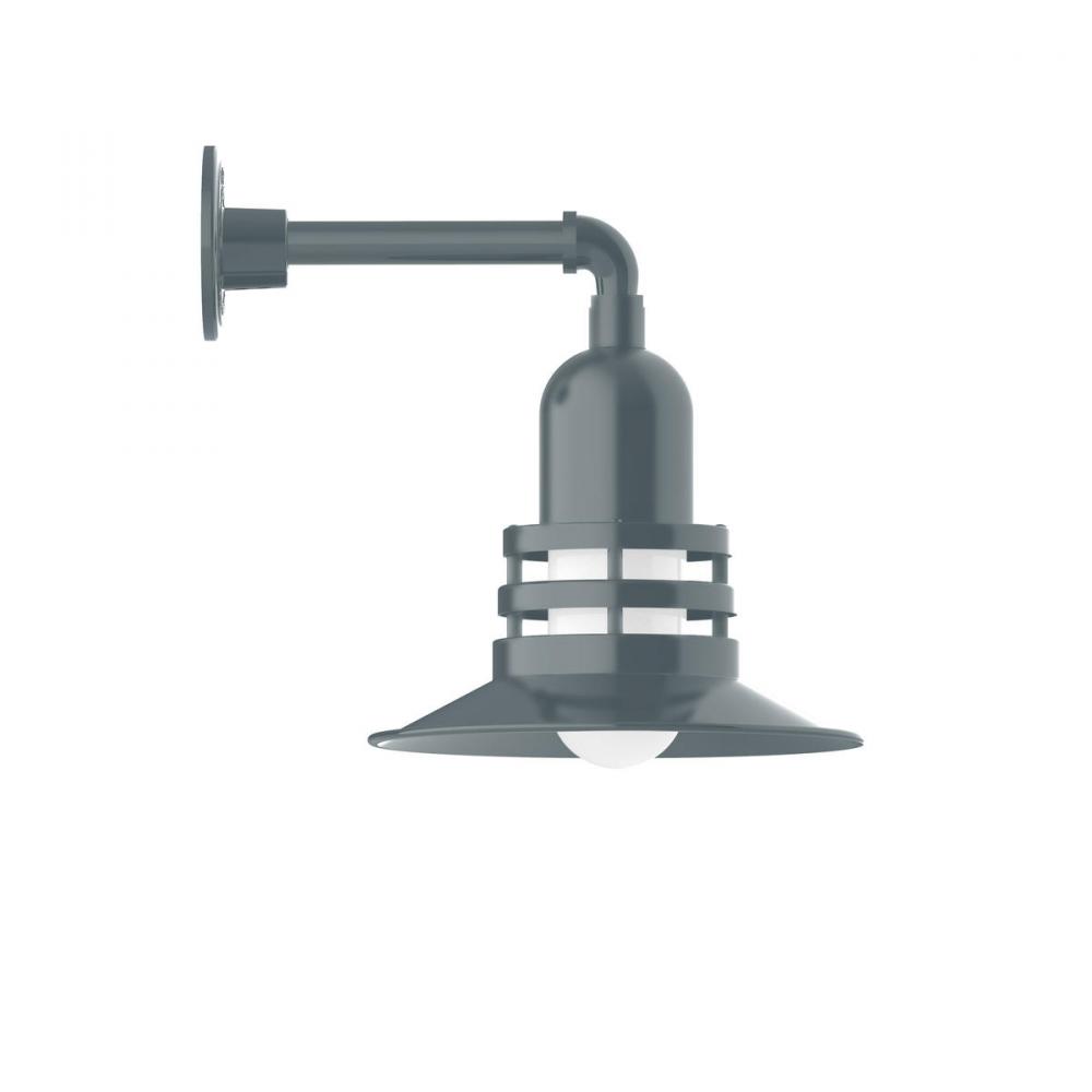 12" Atomic shade, Straight Arm wall mount, Slate Gray