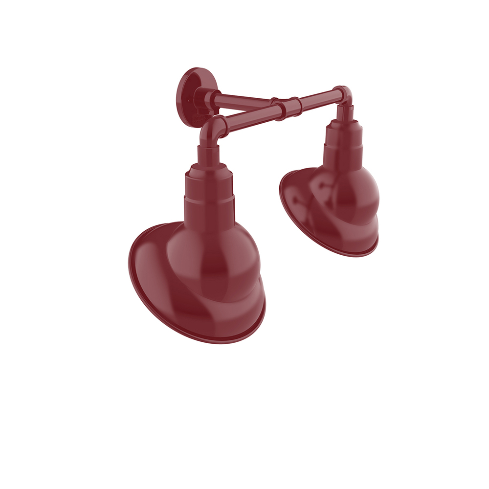 Emblem 10" 2-Light Straight Arm Wall Light in Barn Red