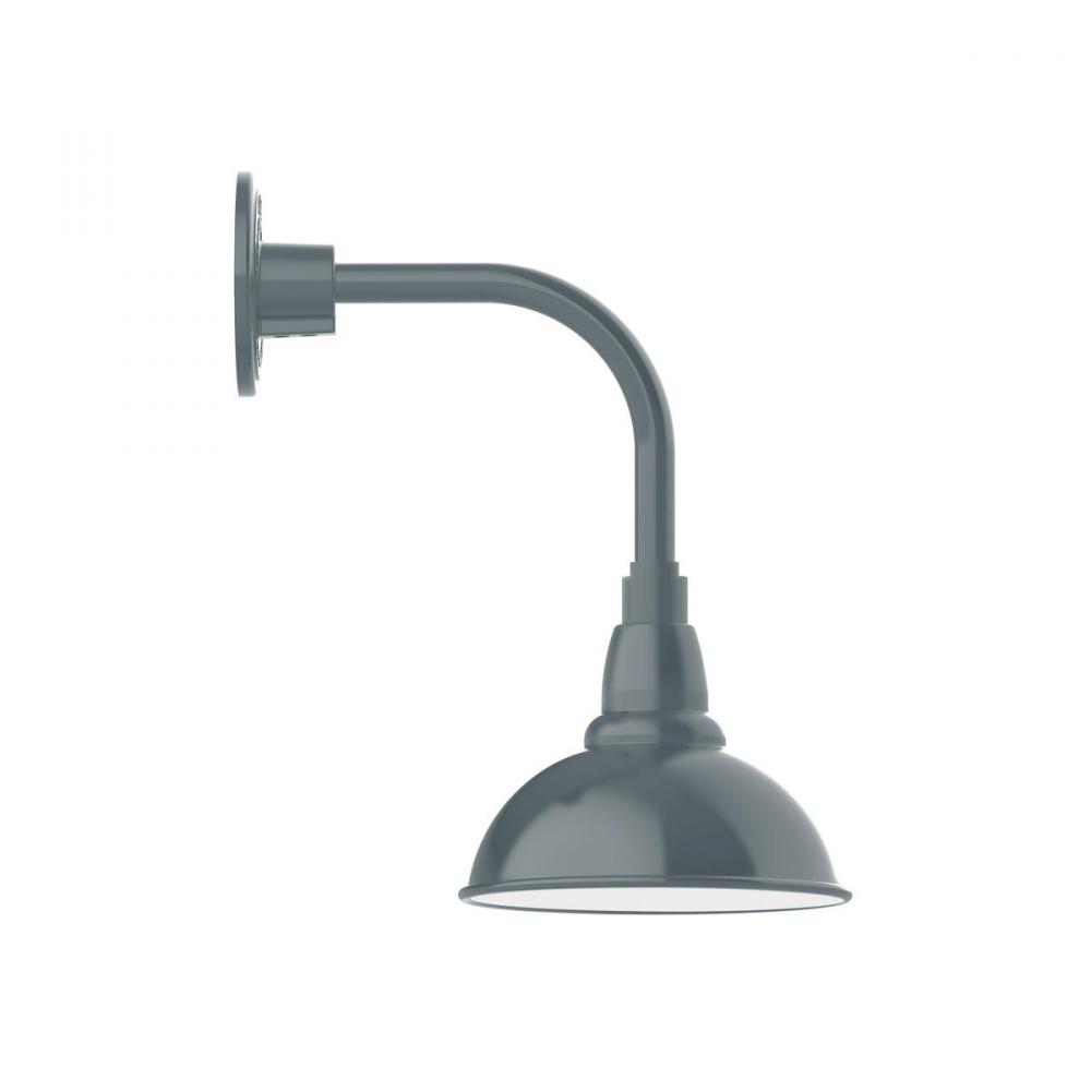 8" Cafe shade, Curved Arm wall mount, Vermillion