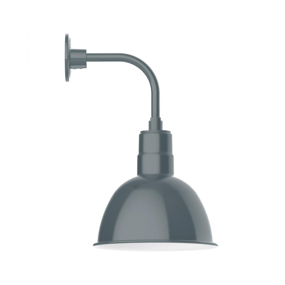 12" Deep Bowl shade, Curved Arm wall mount, Slate Gray