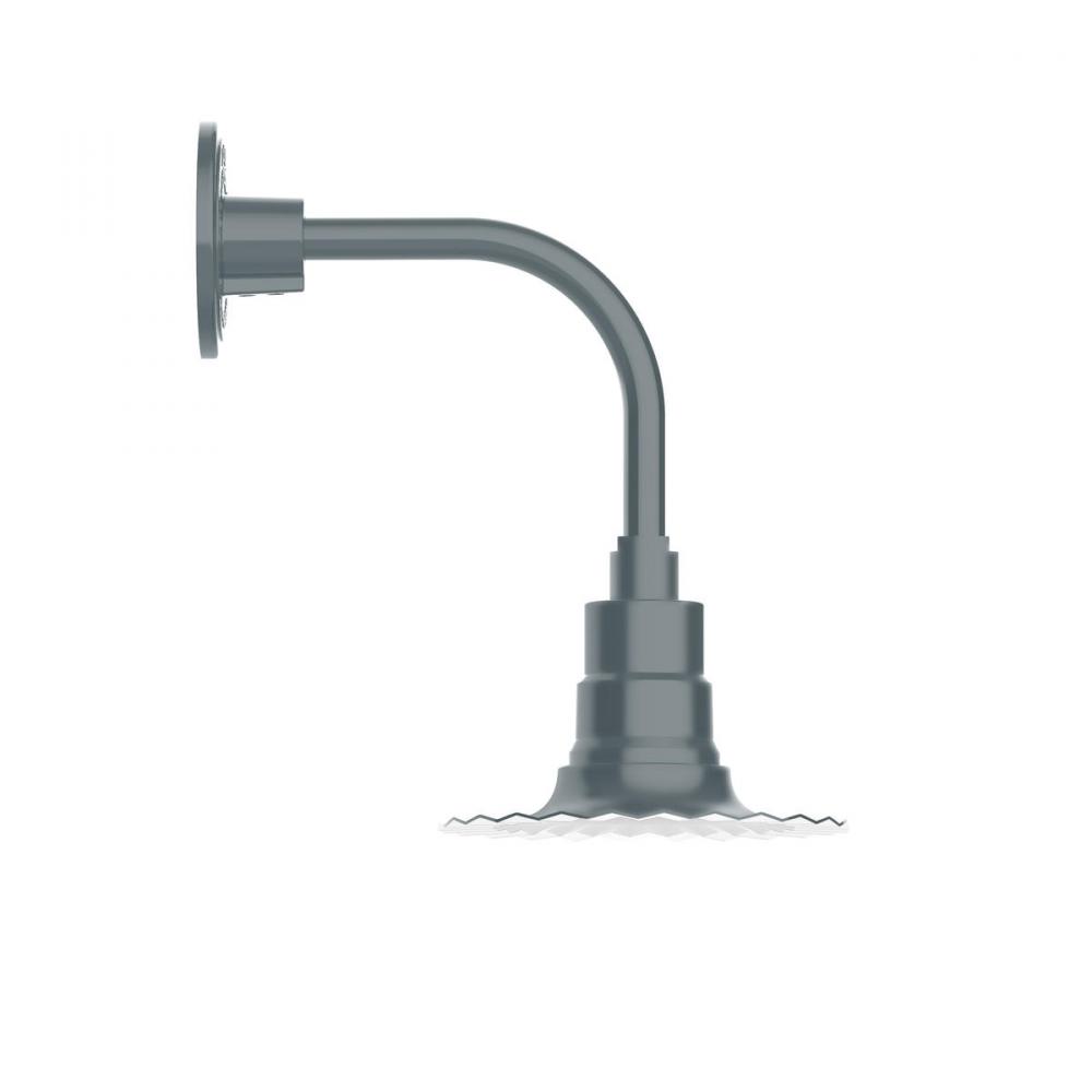 8" Radial shade, Curved Arm wall mount, Slate Gray