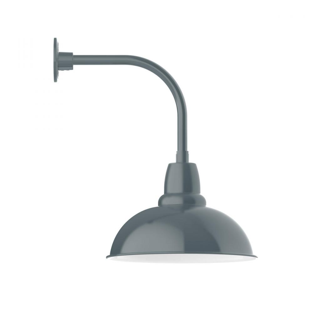 16" Cafe shade, Curved Arm wall mount, Slate Gray