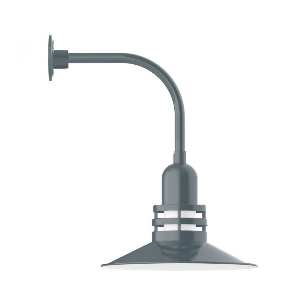 16" Atomic shade, Curved Arm wall mount, Slate Gray