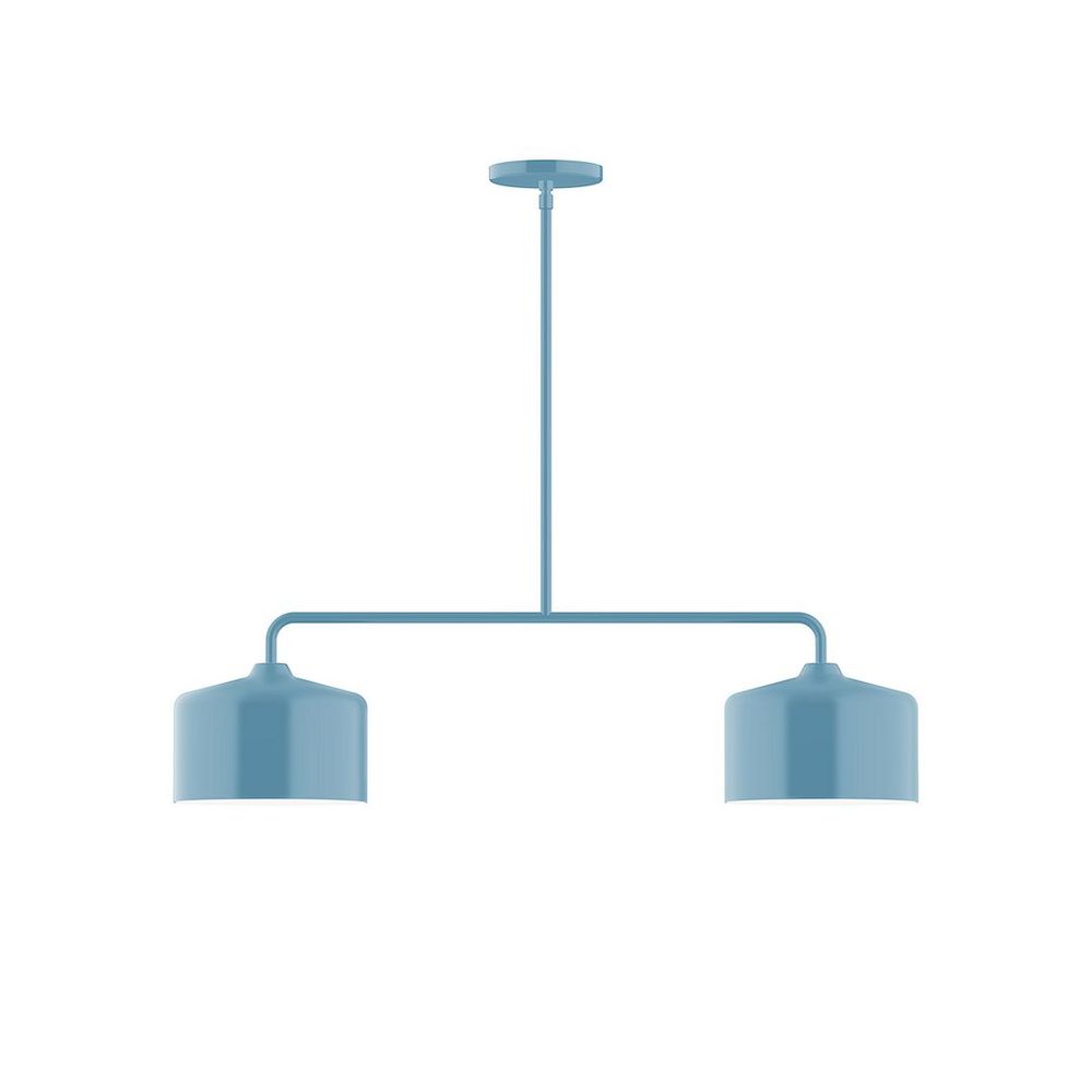 2-Light Axis Linear Pendant, Light Blue