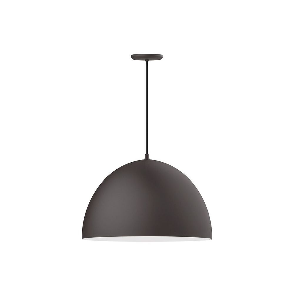 22" XL Choices Deep Dome Shade, medium base, Gray & Yellow Dot Fabric Cord w/ canopy, Bronze Mat