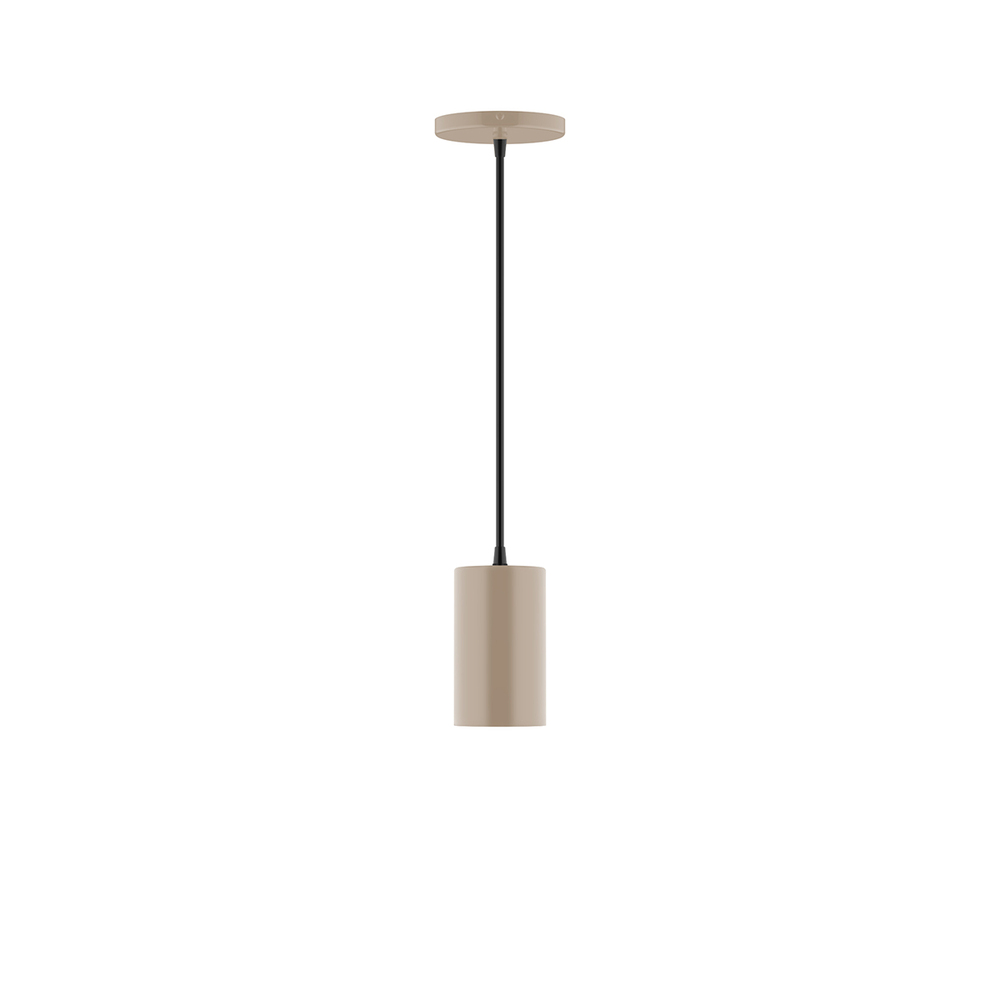 3.5" x 6" Beam LED Pendant, white fabric cord with canopy, Clay