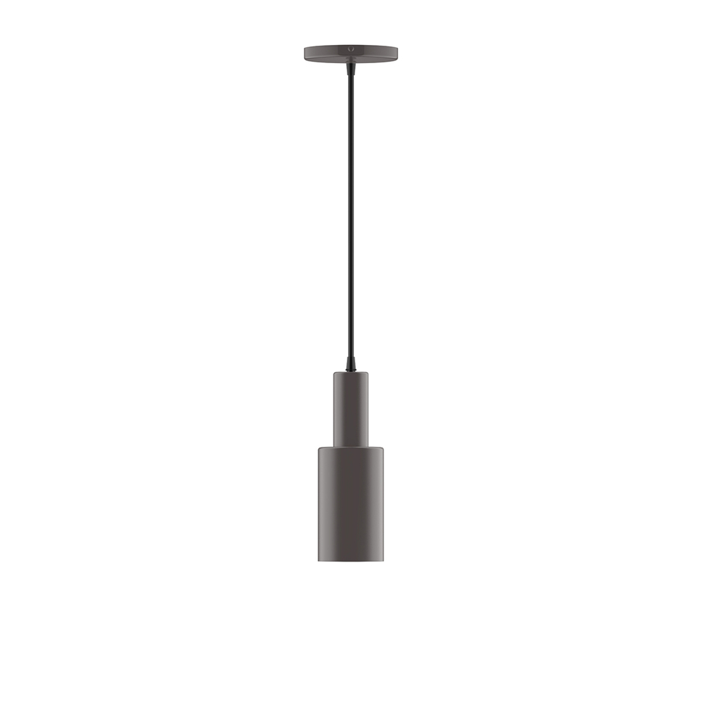 3.5" Spark LED Pendant, cool tweed fabric cord with canopy, Bronze Matte