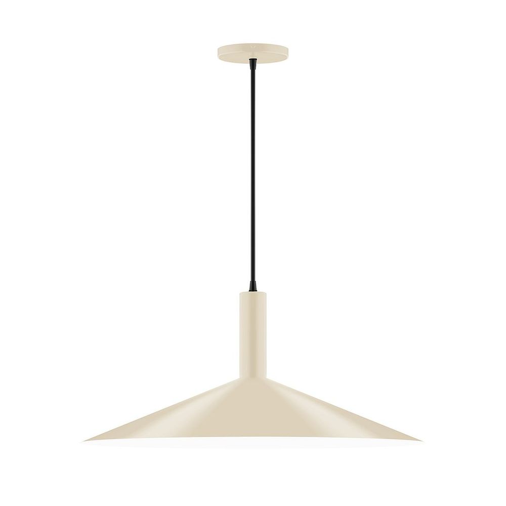 24" Zing Pendant, white and gray dot fabric cord with canopy, Silk Gray