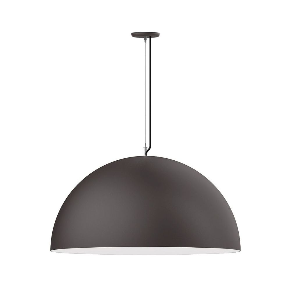 36" XL Choices Shallow Dome Shade, medium base, SS cable, Gray & Yellow Dot Fabric Cord w/ canop