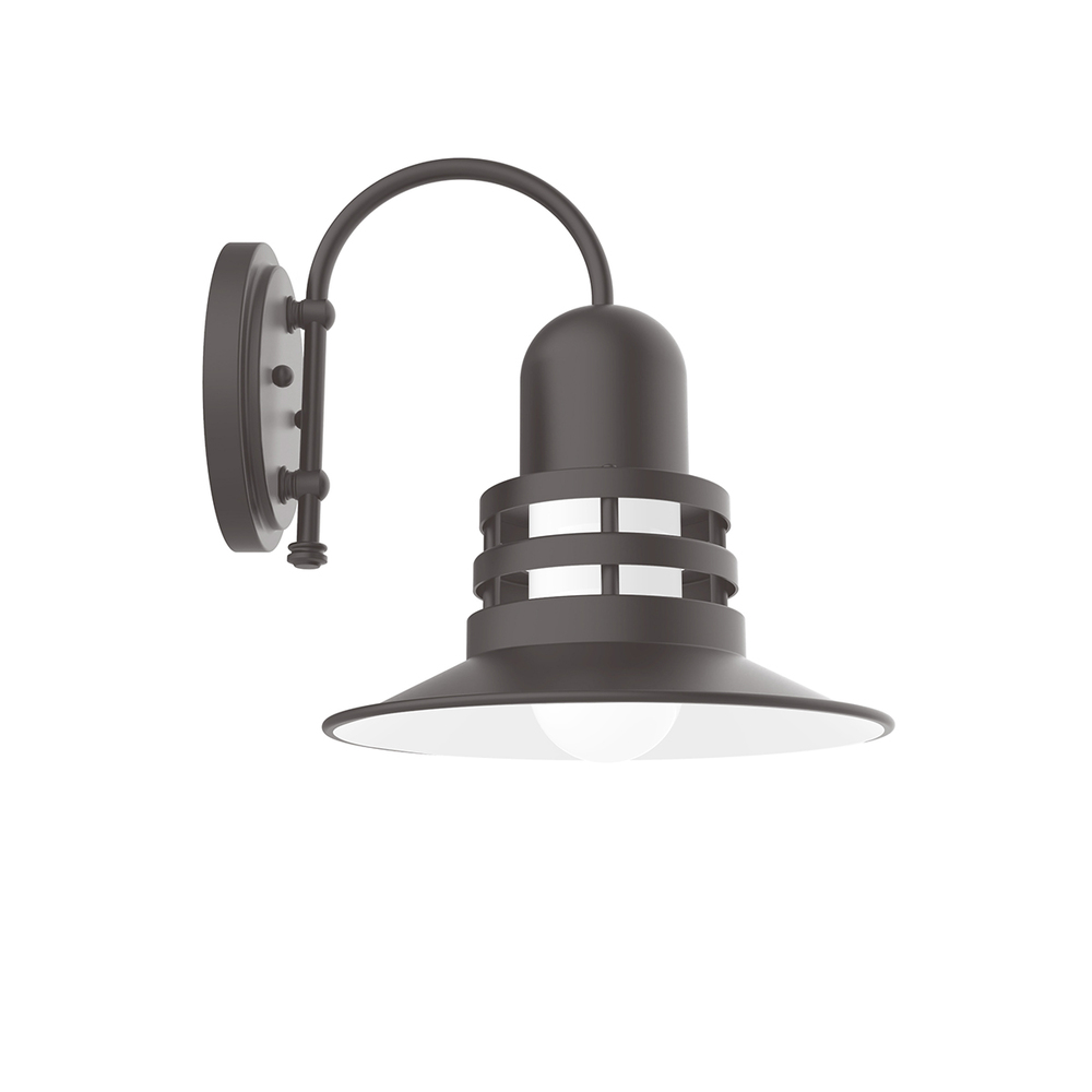 12" Atomic shade, wall mount sconce, Bronze Matte