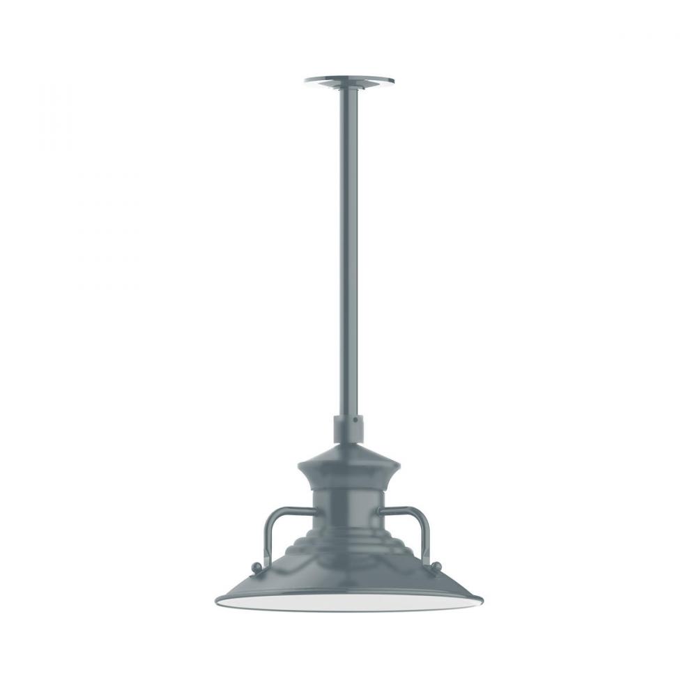 12" Homestead shade, stem mount pendant with canopy, Slate Gray