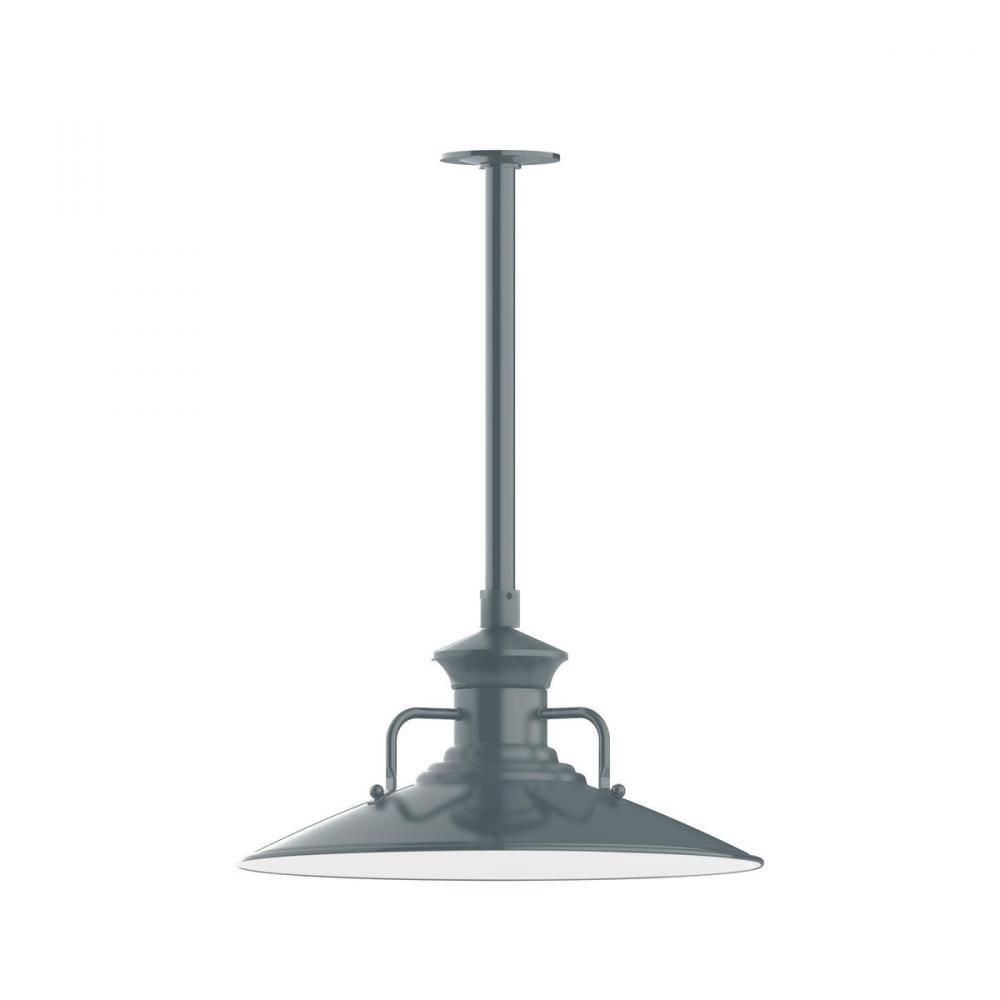 18" Homestead shade, stem mount pendant with canopy, Slate Gray