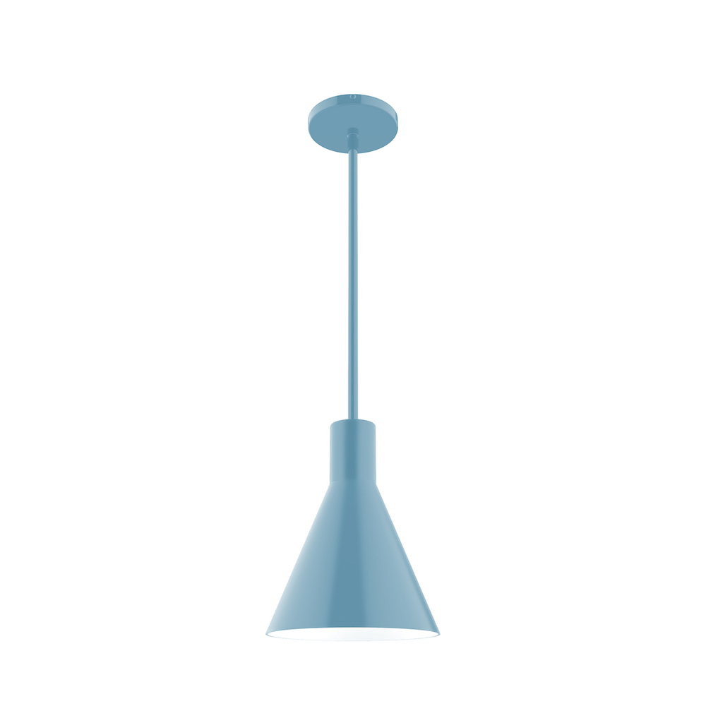 8" Jerome LED Stem Hung Pendant, Light Blue