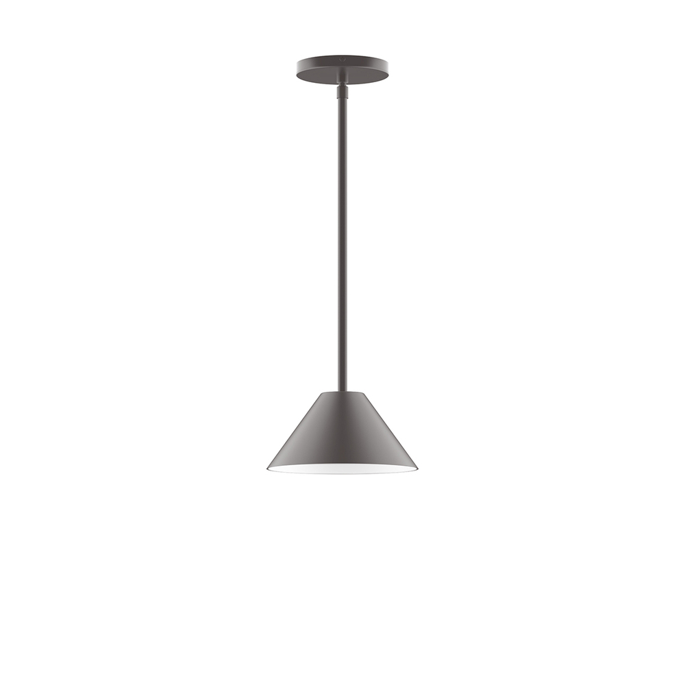 8" Pinnacle Stem Hung Pendant, Bronze Matte