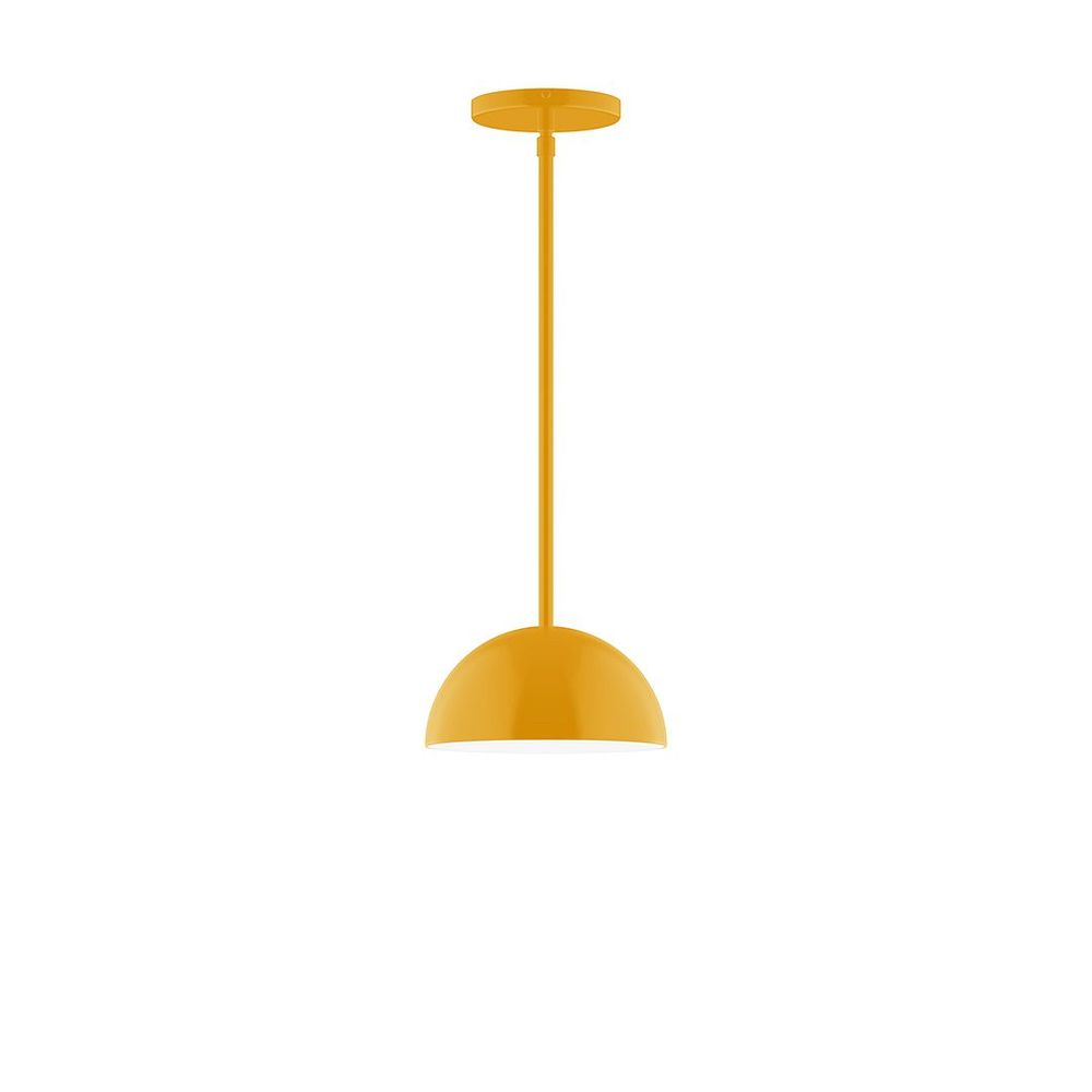 8" Arcade Stem Hung Pendant, Bright Yellow