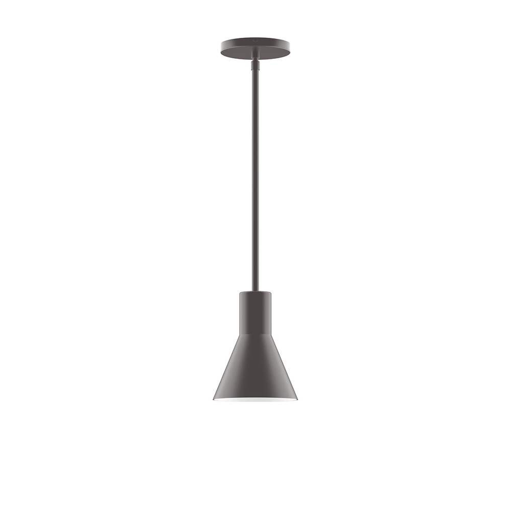 6" Flare Stem Hung Pendant, Bronze Matte