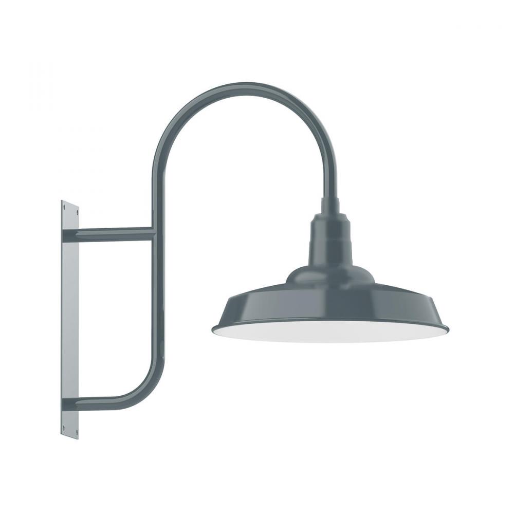 18" Warehouse shade, wall mount light, Slate Gray