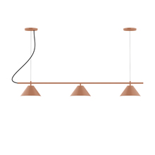Montclair Light Works CHA421-19-C25 - 3-Light Linear Axis Chandelier (8" Axis pack)