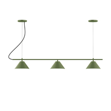 Montclair Light Works CHA421-22-C22 - 3-Light Linear Axis Chandelier (8" Axis pack)