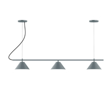 Montclair Light Works CHA421-40-C21 - 3-Light Linear Axis Chandelier (8" Axis pack)