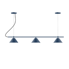 Montclair Light Works CHA421-50-C21 - 3-Light Linear Axis Chandelier (8" Axis pack)
