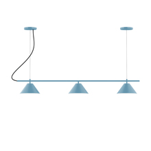Montclair Light Works CHA421-54-C27 - 3-Light Linear Axis Chandelier (8" Axis pack)
