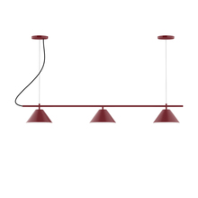 Montclair Light Works CHA421-55-C26 - 3-Light Linear Axis Chandelier (8" Axis pack)