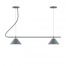 Montclair Light Works CHA421-55-L12 - 3-Light Linear Pinnacle LED Chandelier, Barn Red