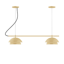 Montclair Light Works CHBX445-17-C26 - 2-Light Linear Axis Chandelier (12" Nest pack)