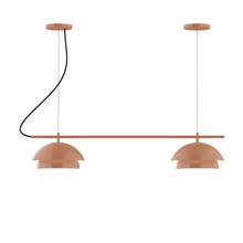Montclair Light Works CHBX445-19-C26 - 2-Light Linear Axis Chandelier (12" Nest pack)