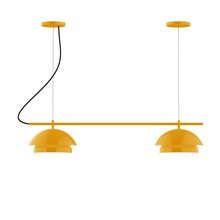 Montclair Light Works CHBX445-21-C27 - 2-Light Linear Axis Chandelier (12" Nest pack)