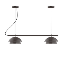 Montclair Light Works CHBX445-51-C27 - 2-Light Linear Axis Chandelier (12" Nest pack)