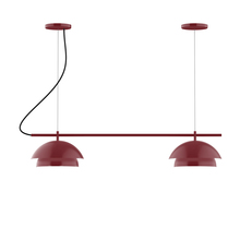Montclair Light Works CHBX445-55-C26 - 2-Light Linear Axis Chandelier (12" Nest pack)
