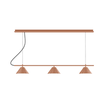 Montclair Light Works CHD421-19-C25 - 3-Light Linear Axis Chandelier (8" Axis pack)